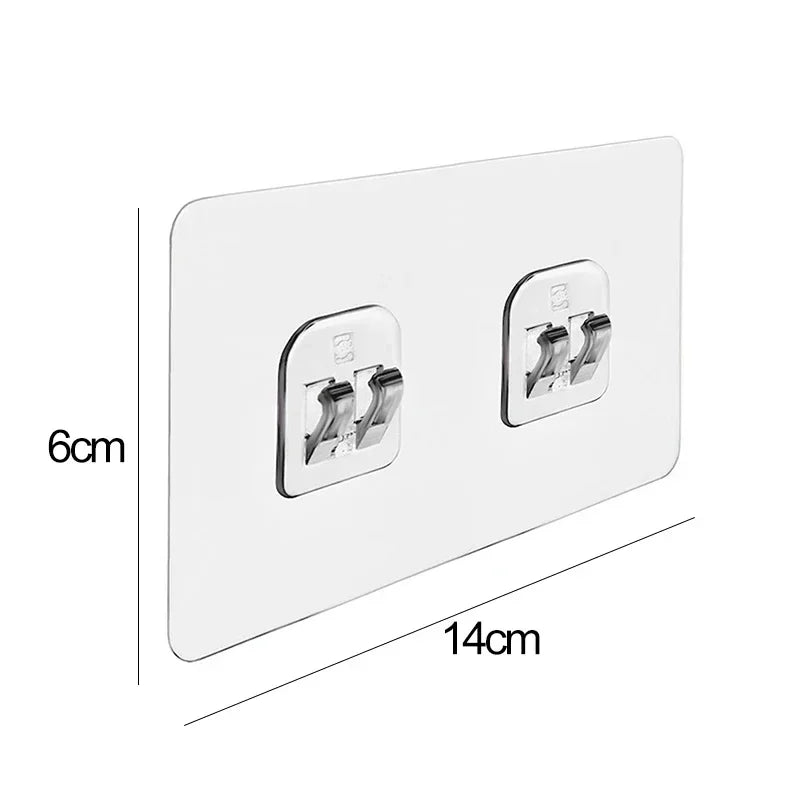 Seamless Adhesive Hooks Transparent Home Acrylic Strong Self Adhesive Hooks Bathroom Kitchen Claw Buckle Hanger Wall Hang Shelf