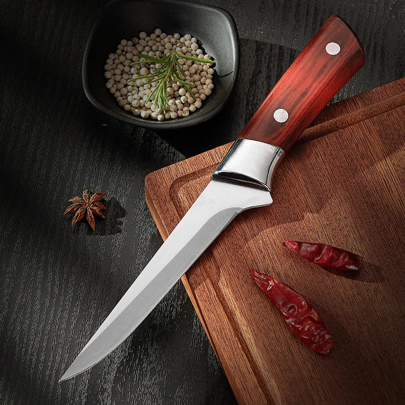 Kitchen Boning Knife Stainless Steel Meat Cleaver Fruit Paring Knife ABS Handle Pork Beef Sheep Fish Cutting Knives with Cover