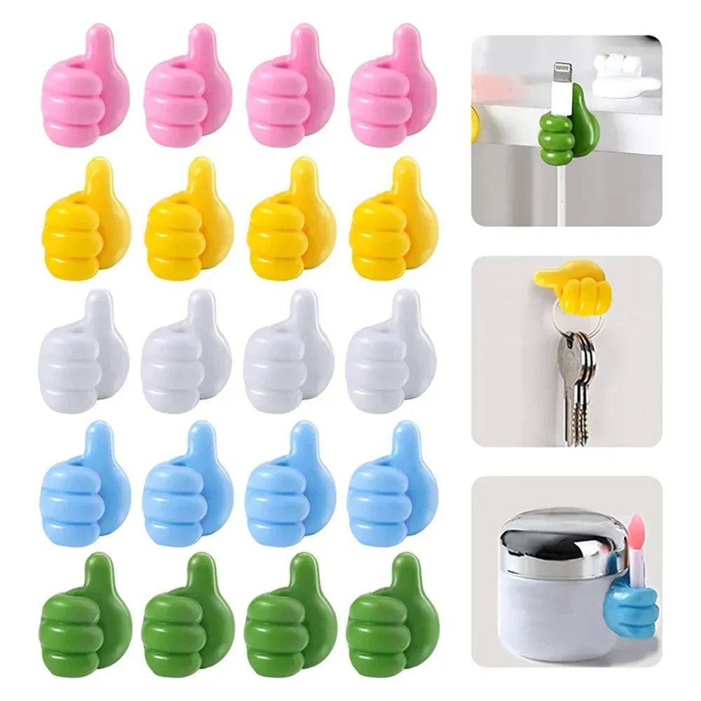 Hand-shaped Rubber Holder Glasses Cable Power Cord Charging Line Self Adhesive Mini Hook Storage Organizer Gadget Car Accessories