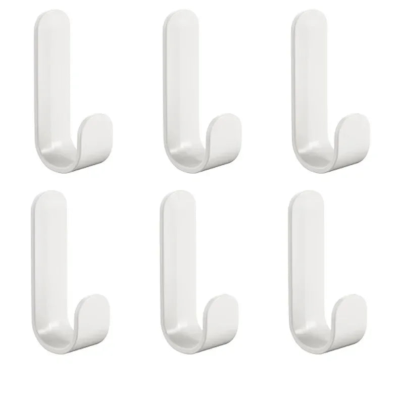 6pcs Multi-purpose Wall Organizer Hook Behind-door Key Cloth Hanger Hook Bathroom Robe Towel Holder Rack Kitchen Hardware Shelf