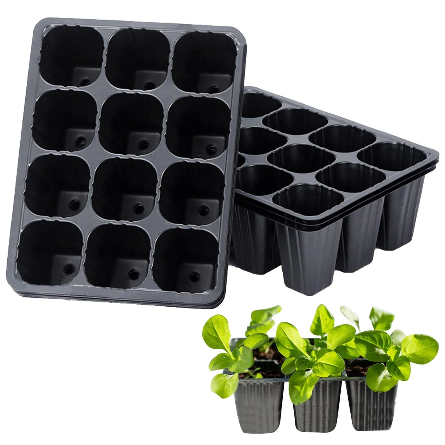 12 Holes Vegetable Seedling Pots Seedling Tray Garden Pots Durable Seed Germination Plant Flower Pots Grow Box For Planting