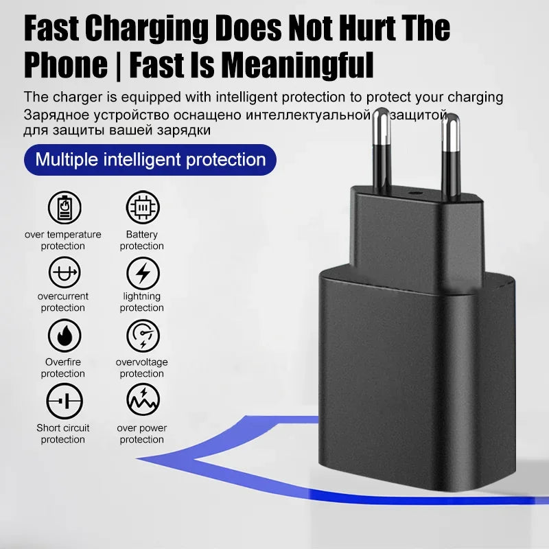 45W Fast Charging USB C Charger For Samsung S23 S24 PD Quick Charge For Galaxy Plus USB Type C Cable Mobile Phone Wall Charge