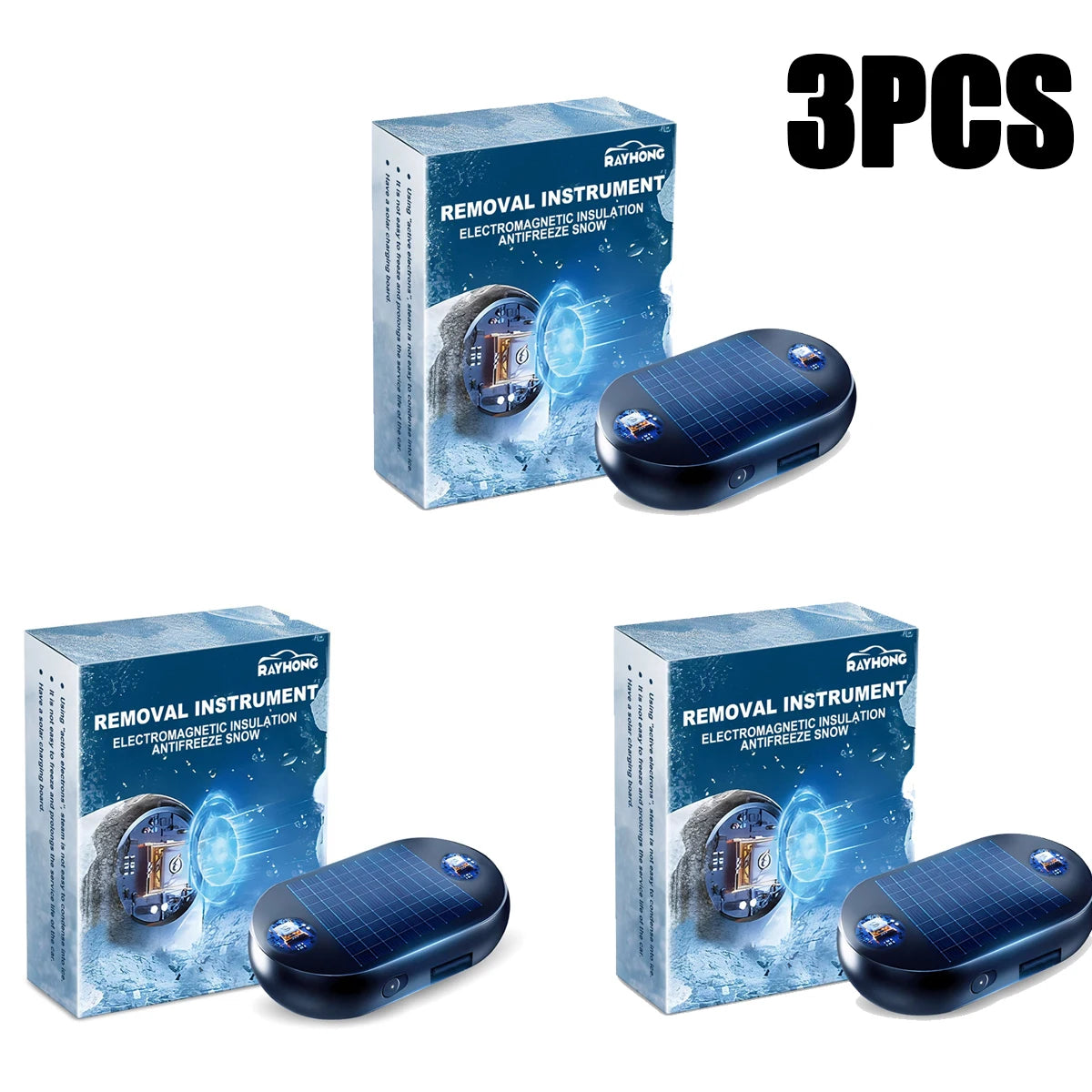 Snow Plow Antifreeze Car Electromagnetic Molecular Defroster Front Rear Windshield Car Snow Removal Instrument Solar Antifreeze