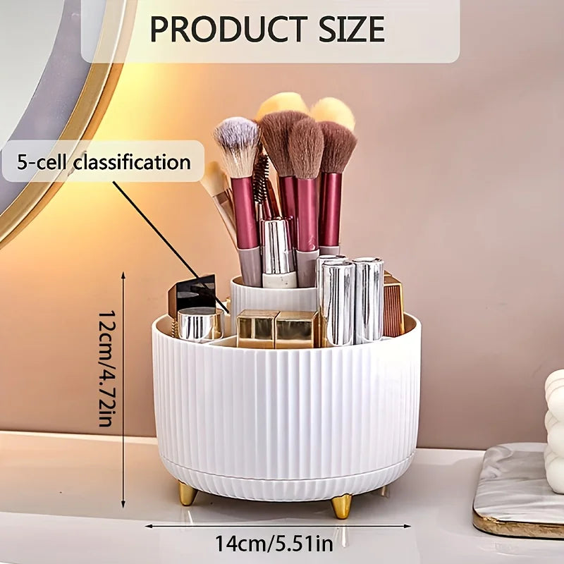 A desktop pen holder, pencil holder, 5 slots, 360° rotating desktop organization stand, office, school, pen holder jar,...