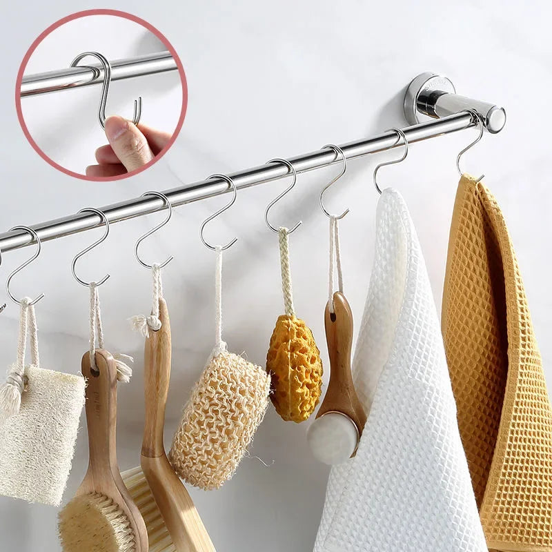 Stainless Steel S Hooks with Sharp Tip Utensil Meat Clothes Hanger Hanging Hooks for Butcher Shop Kitchen Baking Tools