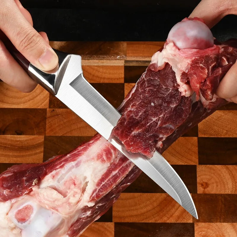 Kitchen Boning Knife Stainless Steel Meat Cleaver Fruit Paring Knife ABS Handle Pork Beef Sheep Fish Cutting Knives with Cover
