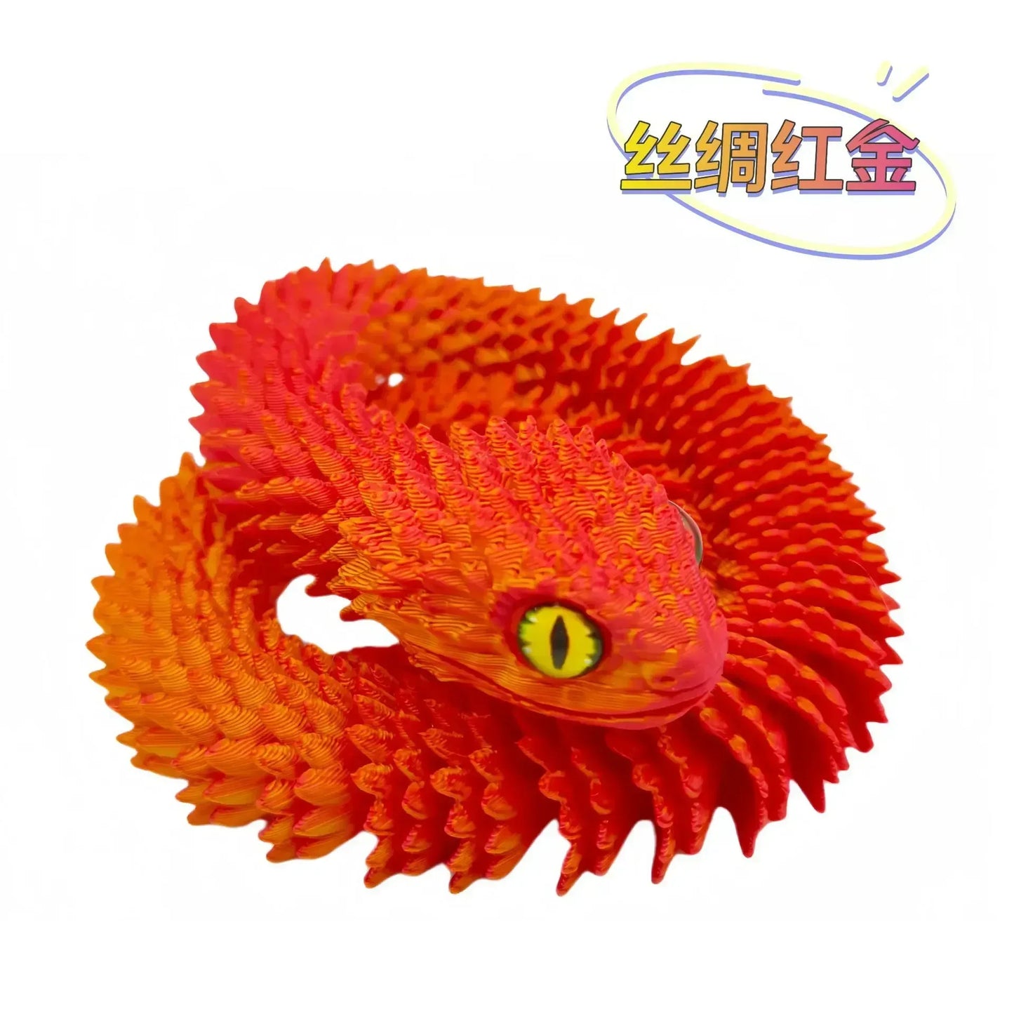 3D Printed Snake Home Desk Ornament Rotatable Office Realistic Snake Statue Table Decoration Landscape Figurines Accessories