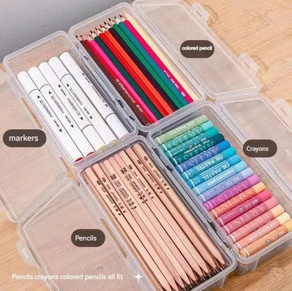 1Pcs Pencil Case Box PP Material Transparent Pencil Box Pouch Stationery School Pencil Case Supplies Pencil Storage