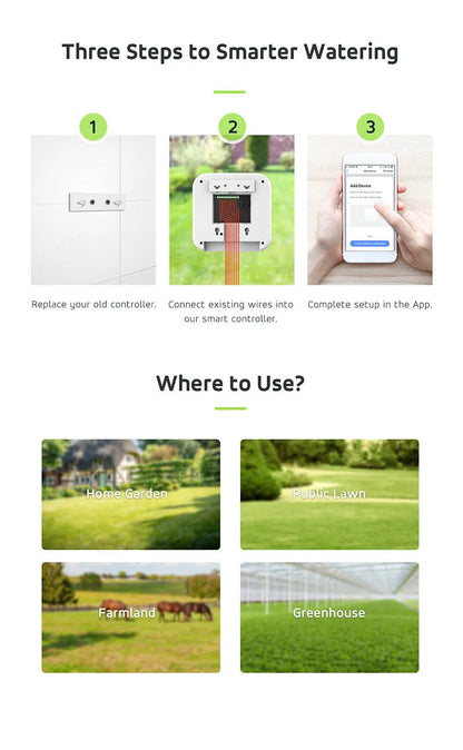 Smart Irrigation Controller Water Valve Controller Wifi Automatic Irrigation Watering System Smart Garden Watering Timer
