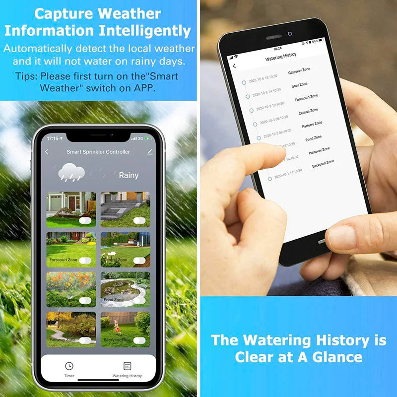 Smart Irrigation Controller Water Valve Controller Wifi Automatic Irrigation Watering System Smart Garden Watering Timer