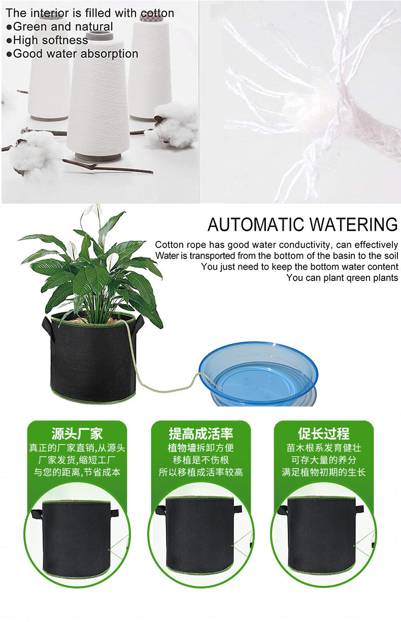 Vegetable/Flower/Plant Grow Bags 2/3/5/7/10 Gallon Thickened Non-Woven Grow Bags Aeration Fabric Pots with Handles Flower Pot