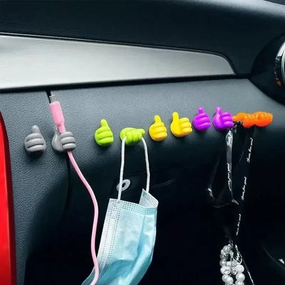 Hand-shaped Rubber Holder Glasses Cable Power Cord Charging Line Self Adhesive Mini Hook Storage Organizer Gadget Car Accessories