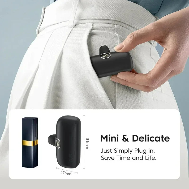 Mini Power Bank 30000mAh Portable Mobile Phone Charger External Battery Power Bank Plug Play Type-C For iPhone Samsung Huawei