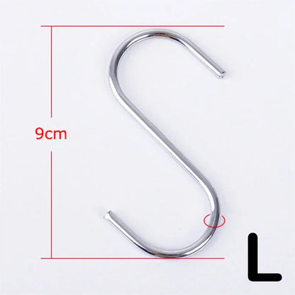 Stainless Steel S Hooks with Sharp Tip Utensil Meat Clothes Hanger Hanging Hooks for Butcher Shop Kitchen Baking Tools