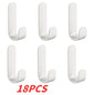6pcs Multi-purpose Wall Organizer Hook Behind-door Key Cloth Hanger Hook Bathroom Robe Towel Holder Rack Kitchen Hardware Shelf