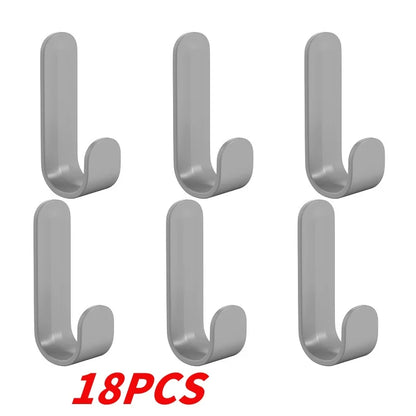 6pcs Multi-purpose Wall Organizer Hook Behind-door Key Cloth Hanger Hook Bathroom Robe Towel Holder Rack Kitchen Hardware Shelf