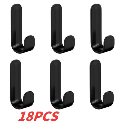 6pcs Multi-purpose Wall Organizer Hook Behind-door Key Cloth Hanger Hook Bathroom Robe Towel Holder Rack Kitchen Hardware Shelf