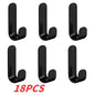 6pcs Multi-purpose Wall Organizer Hook Behind-door Key Cloth Hanger Hook Bathroom Robe Towel Holder Rack Kitchen Hardware Shelf
