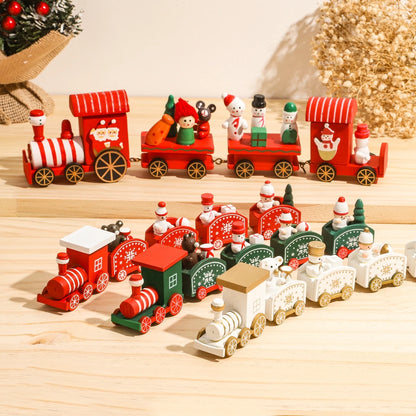 Christmas Wooden Train 2024 Xmas Ornament Merry Christmas Decorations For Home Cristmas Navidad Noel Gifts Happy New Year 2025