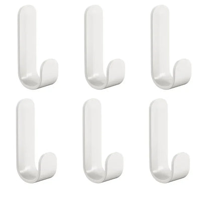 6pcs Multi-purpose Wall Organizer Hook Behind-door Key Cloth Hanger Hook Bathroom Robe Towel Holder Rack Kitchen Hardware Shelf