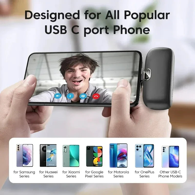 Mini Power Bank 30000mAh Portable Mobile Phone Charger External Battery Power Bank Plug Play Type-C For iPhone Samsung Huawei