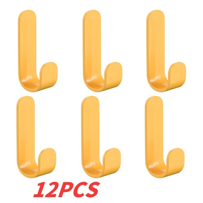 6pcs Multi-purpose Wall Organizer Hook Behind-door Key Cloth Hanger Hook Bathroom Robe Towel Holder Rack Kitchen Hardware Shelf