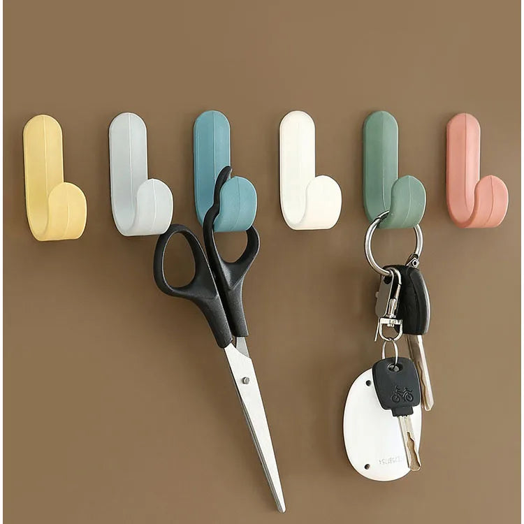 6pcs Multi-purpose Wall Organizer Hook Behind-door Key Cloth Hanger Hook Bathroom Robe Towel Holder Rack Kitchen Hardware Shelf