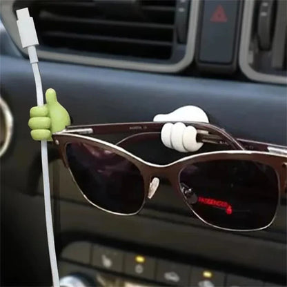 Hand-shaped Rubber Holder Glasses Cable Power Cord Charging Line Self Adhesive Mini Hook Storage Organizer Gadget Car Accessories