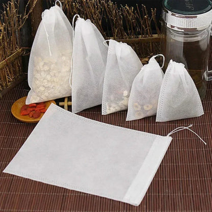 600/50PCS Disposable Tea Filter Bags Non-woven Fabric Teabags With String Kitchen Teaware Coffee Loose Tea Spice Bag Wholesale