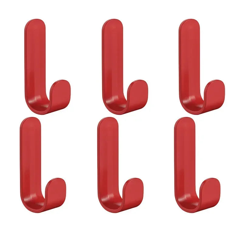 6pcs Multi-purpose Wall Organizer Hook Behind-door Key Cloth Hanger Hook Bathroom Robe Towel Holder Rack Kitchen Hardware Shelf