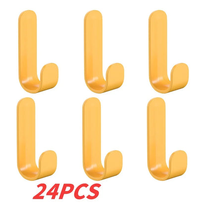 6pcs Multi-purpose Wall Organizer Hook Behind-door Key Cloth Hanger Hook Bathroom Robe Towel Holder Rack Kitchen Hardware Shelf