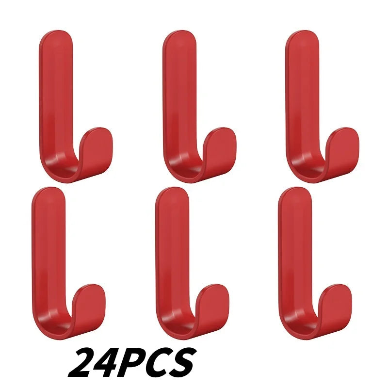 6pcs Multi-purpose Wall Organizer Hook Behind-door Key Cloth Hanger Hook Bathroom Robe Towel Holder Rack Kitchen Hardware Shelf