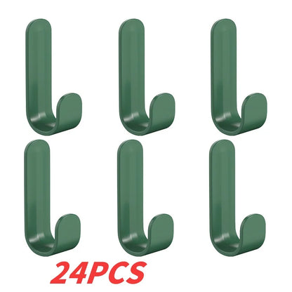 6pcs Multi-purpose Wall Organizer Hook Behind-door Key Cloth Hanger Hook Bathroom Robe Towel Holder Rack Kitchen Hardware Shelf
