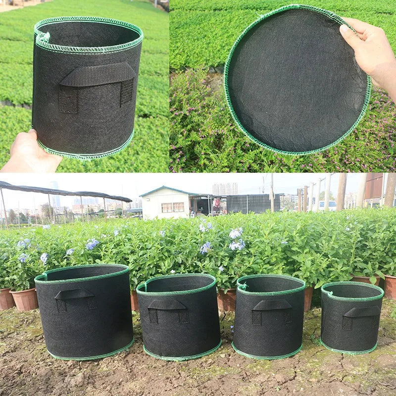 Vegetable/Flower/Plant Grow Bags 2/3/5/7/10 Gallon Thickened Non-Woven Grow Bags Aeration Fabric Pots with Handles Flower Pot