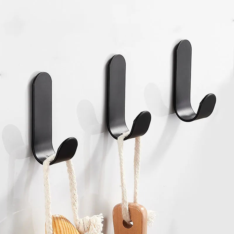 6pcs Multi-purpose Wall Organizer Hook Behind-door Key Cloth Hanger Hook Bathroom Robe Towel Holder Rack Kitchen Hardware Shelf