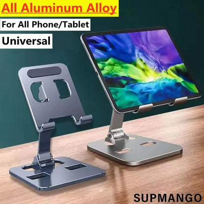 Universal Aluminum Alloy Portable Tablet Holder Mount For iPad Adjustable Flexible Folding Lazy Desktop Live Mobile Phone Stand