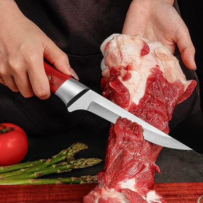 Kitchen Boning Knife Stainless Steel Meat Cleaver Fruit Paring Knife ABS Handle Pork Beef Sheep Fish Cutting Knives with Cover