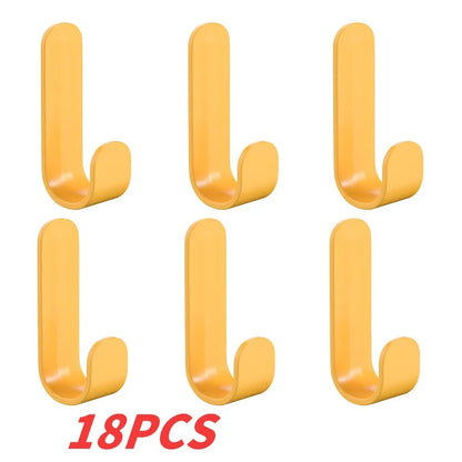 6pcs Multi-purpose Wall Organizer Hook Behind-door Key Cloth Hanger Hook Bathroom Robe Towel Holder Rack Kitchen Hardware Shelf