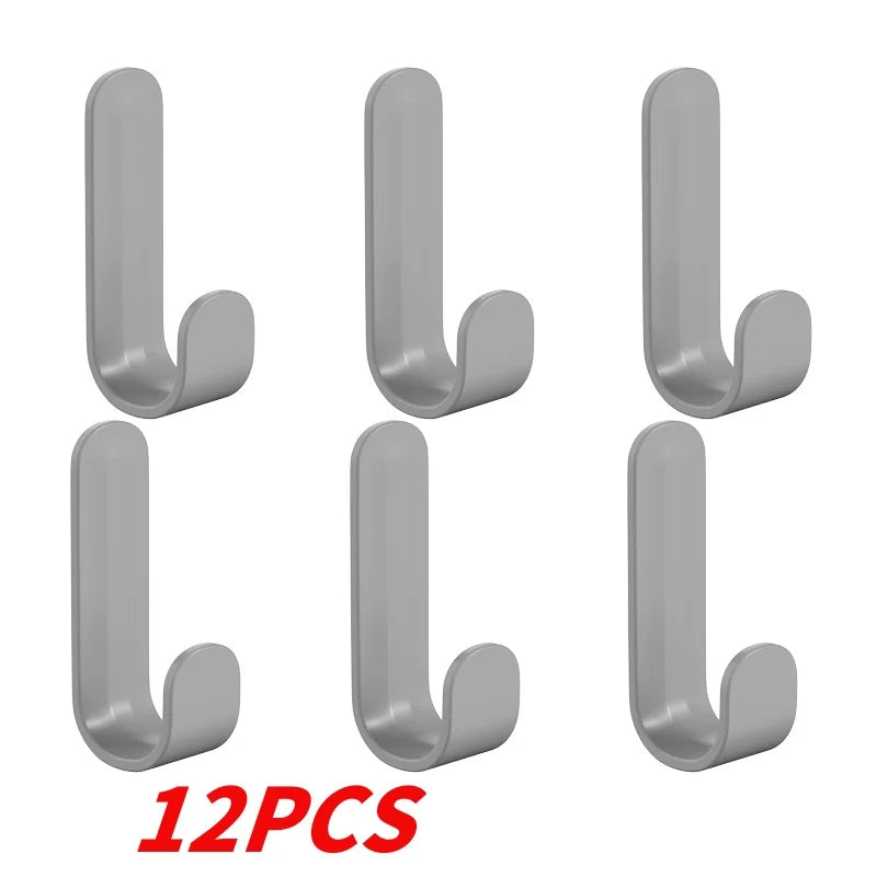 6pcs Multi-purpose Wall Organizer Hook Behind-door Key Cloth Hanger Hook Bathroom Robe Towel Holder Rack Kitchen Hardware Shelf