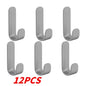 6pcs Multi-purpose Wall Organizer Hook Behind-door Key Cloth Hanger Hook Bathroom Robe Towel Holder Rack Kitchen Hardware Shelf